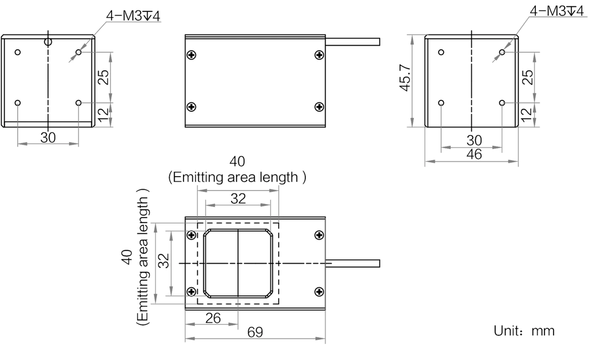 LS-LCDS-H-40-40-R dimensions (mm)