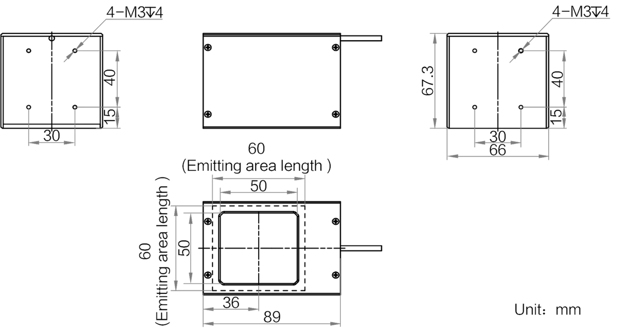 LS-LCDS-H-60-60-B dimensions (mm)