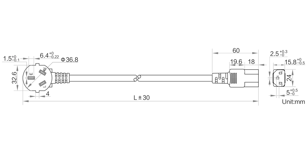 LS-C13-1.2 dimensions (mm)