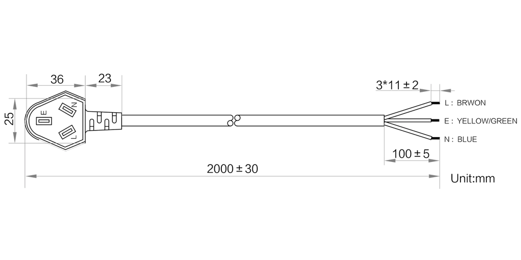 LS-OPEN-2 dimensions (mm)