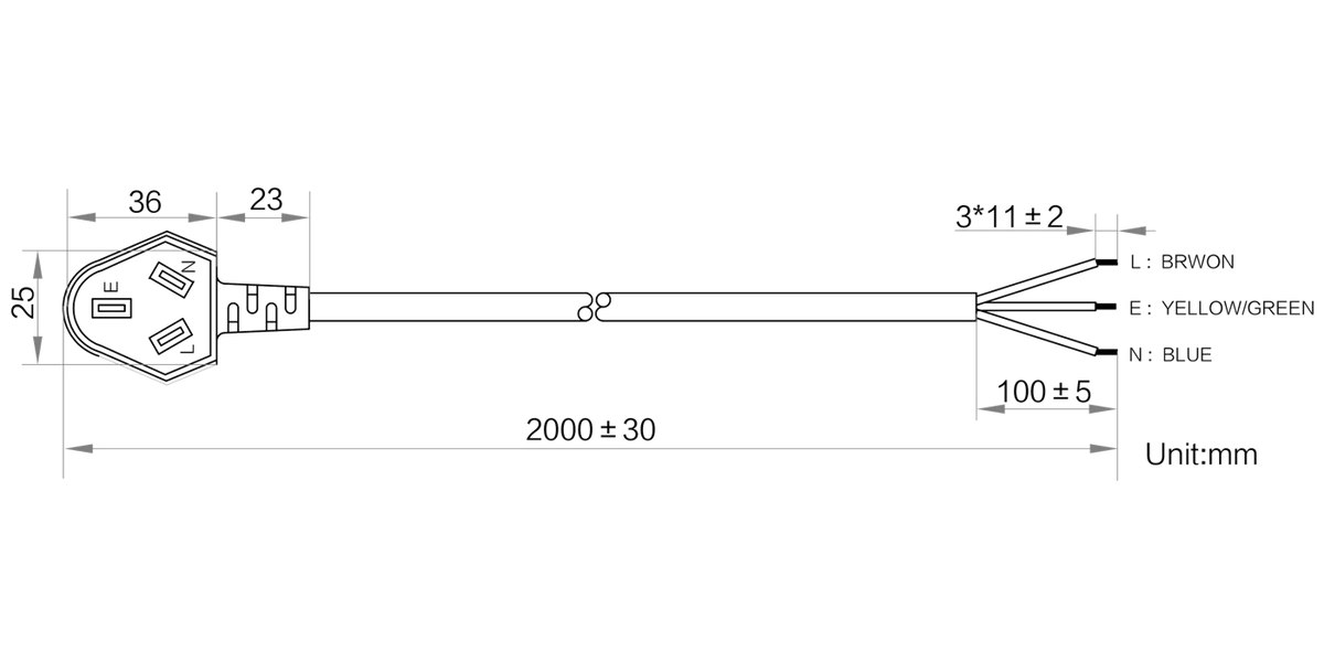LS-OPEN-2 dimensions (mm)