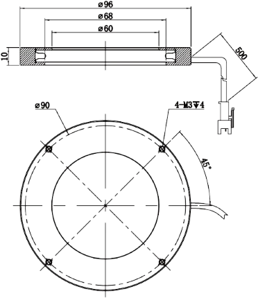 LS-LRDS-96-0-W dimensions (mm)