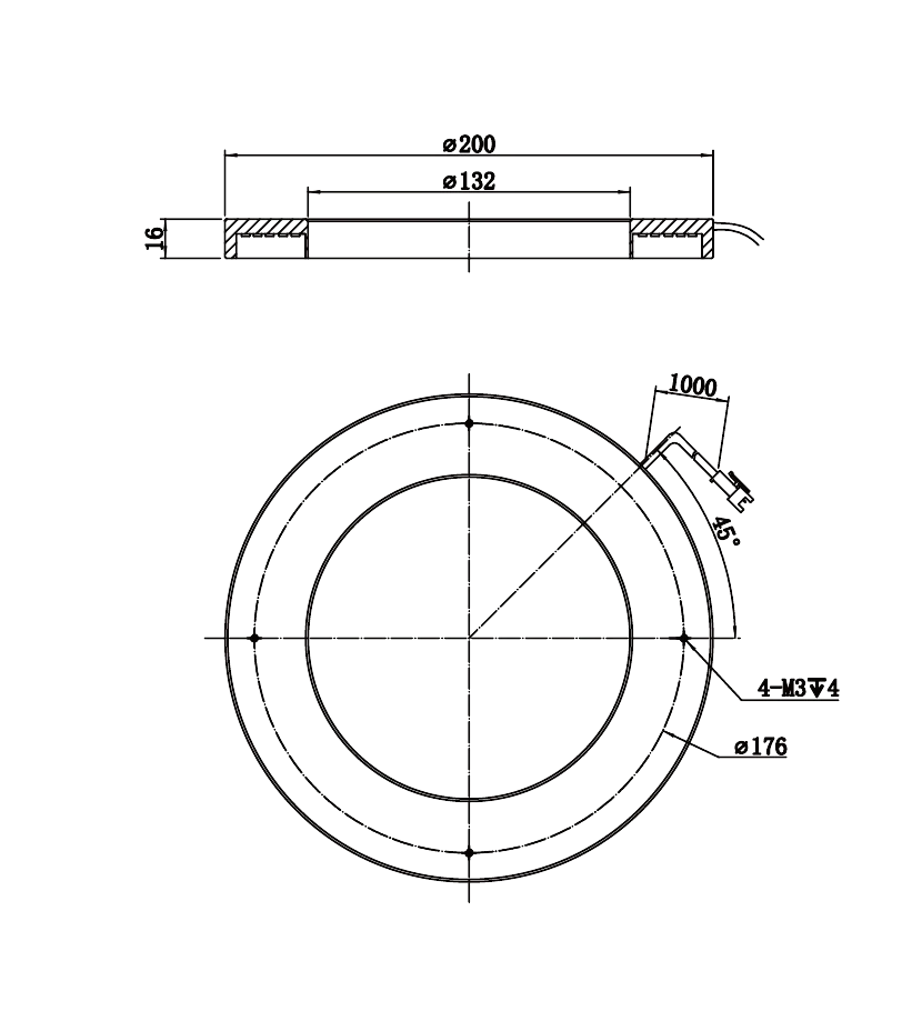 LS-LRDS-200-90-W dimensions (mm)