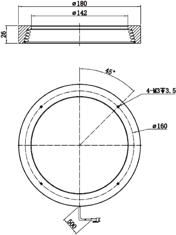 LS-LRDS-180-15-W dimensions (mm)