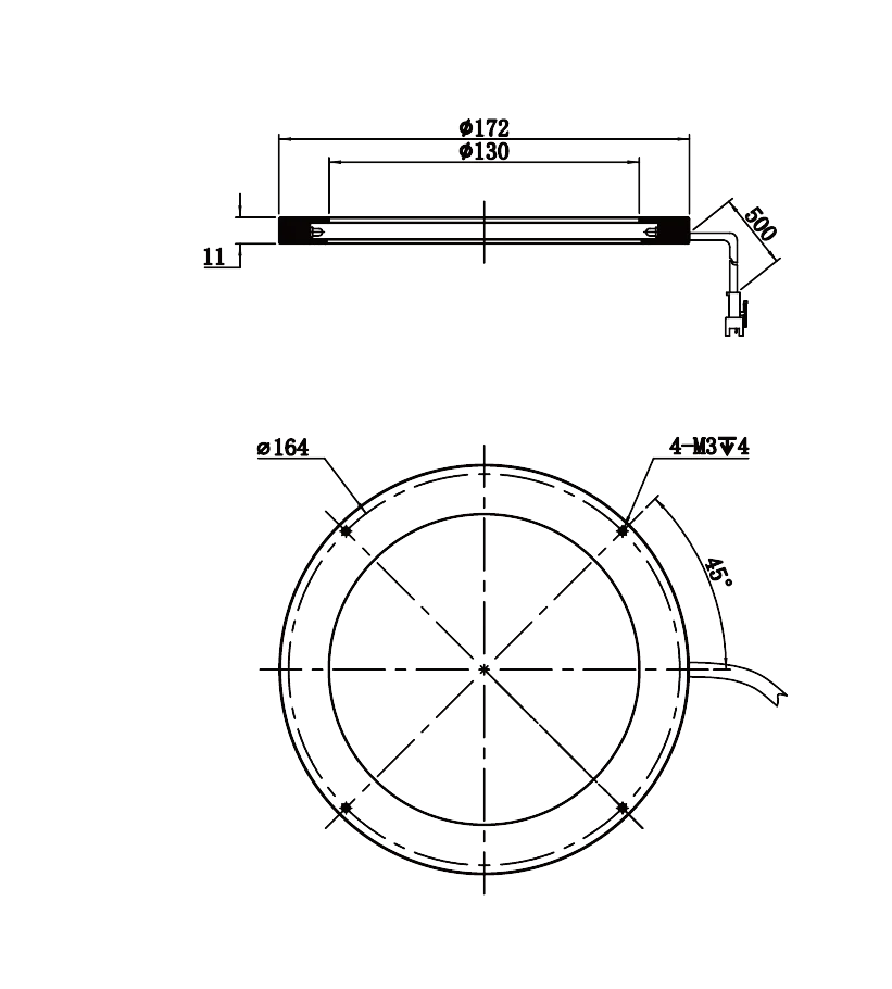 LS-LRDS-172-0-W dimensions (mm)