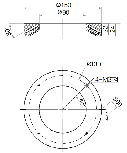 LS-LRDS-150-60-W dimensions (mm)