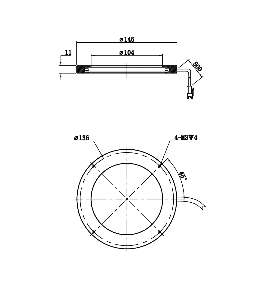 LS-LRDS-146-0-W dimensions (mm)