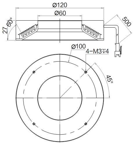 LS-LRDS-120-60-W dimensions (mm)
