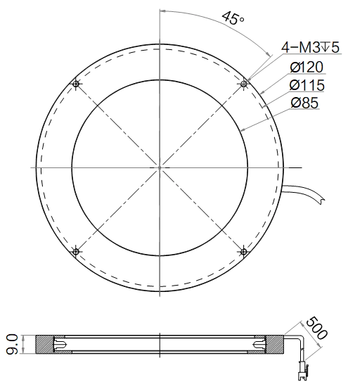 LS-LRDS-120-0-WS dimensions (mm)