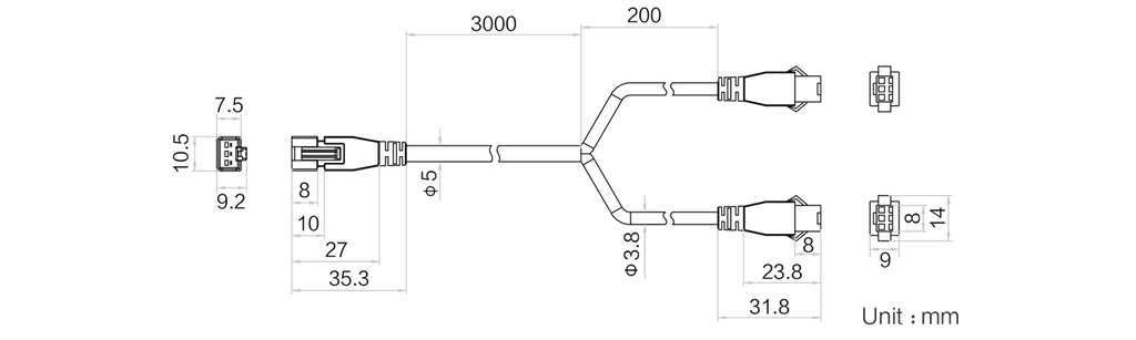 LS-LW-003-2-S dimensions (mm)