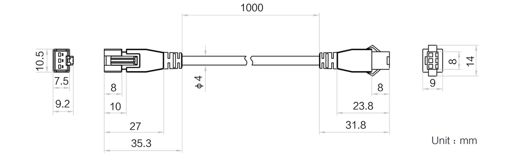 LS-LW-001-1-S dimensions (mm)