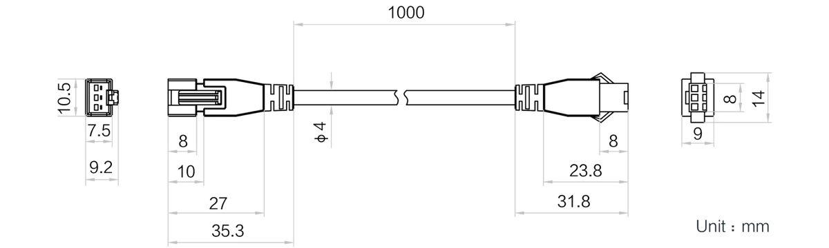 LS-LW-001-1-S dimensions (mm)
