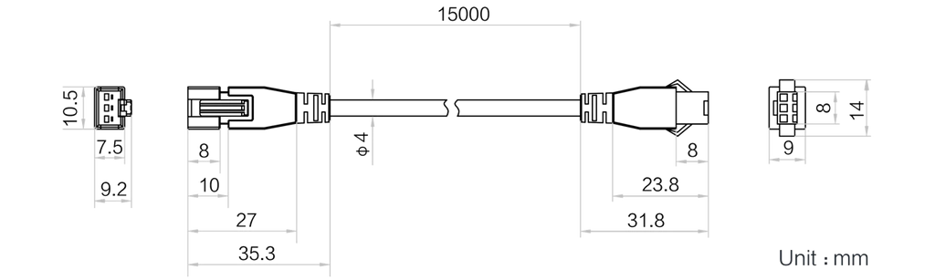 LS-LW-015-1-S dimensions (mm)