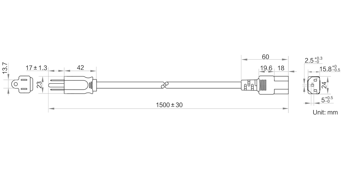 LS-C13-1.5 dimensions (mm)