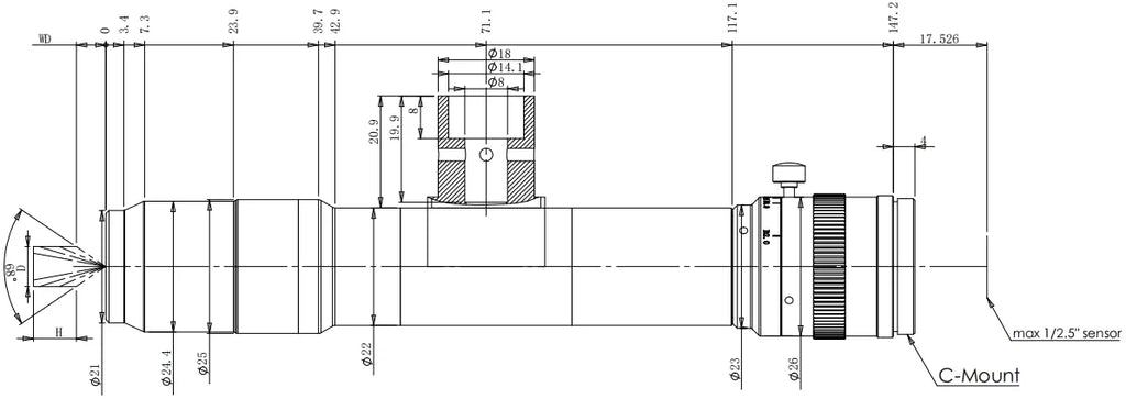 LS-SRV085 dimensions (mm)