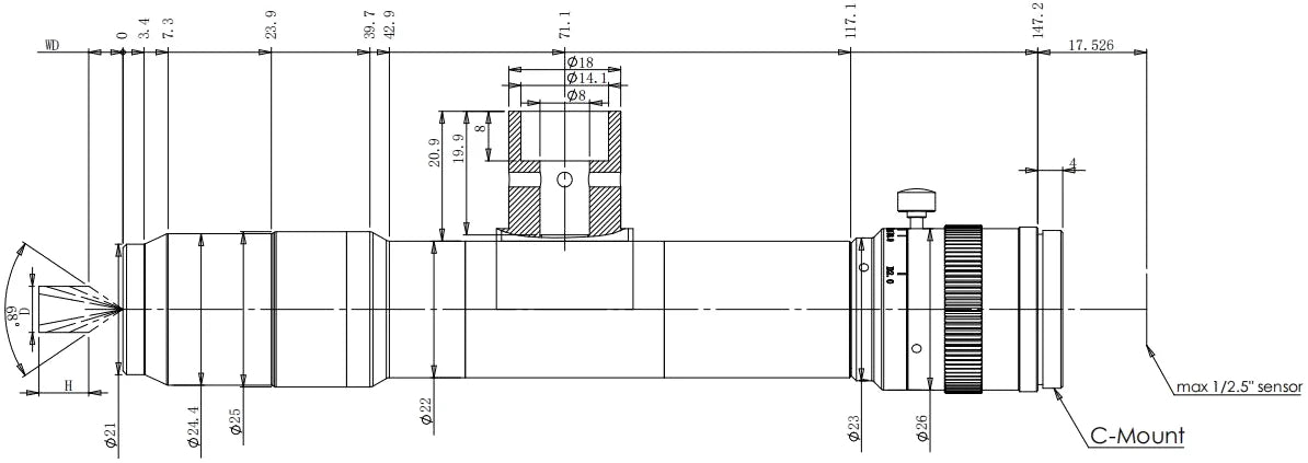 LS-SRV085 dimensions (mm)