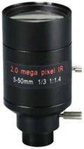 5-50 mm, 1/3", 2 MP, D14-mount Varifocal CCTV Lens (LS-SBV0550DIR-2M)