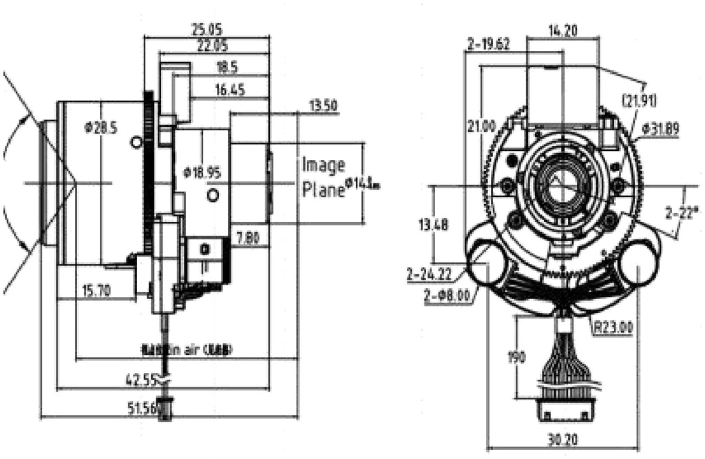 LS-SBM2812MICR-3M dimensions (mm)