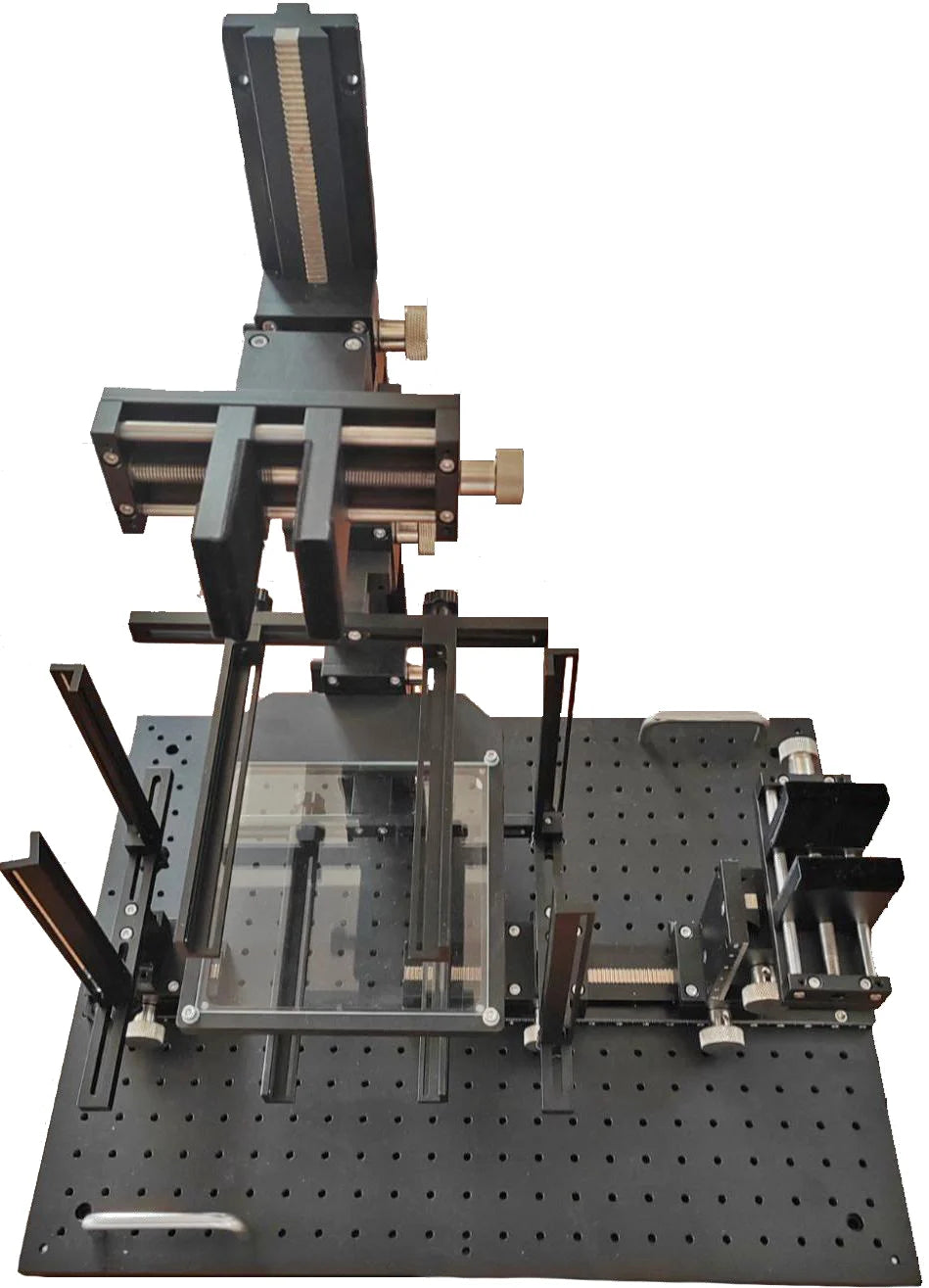 Camera stand with XZ adjustment and glass tray (LS-BT-XZ-G-10-6045)