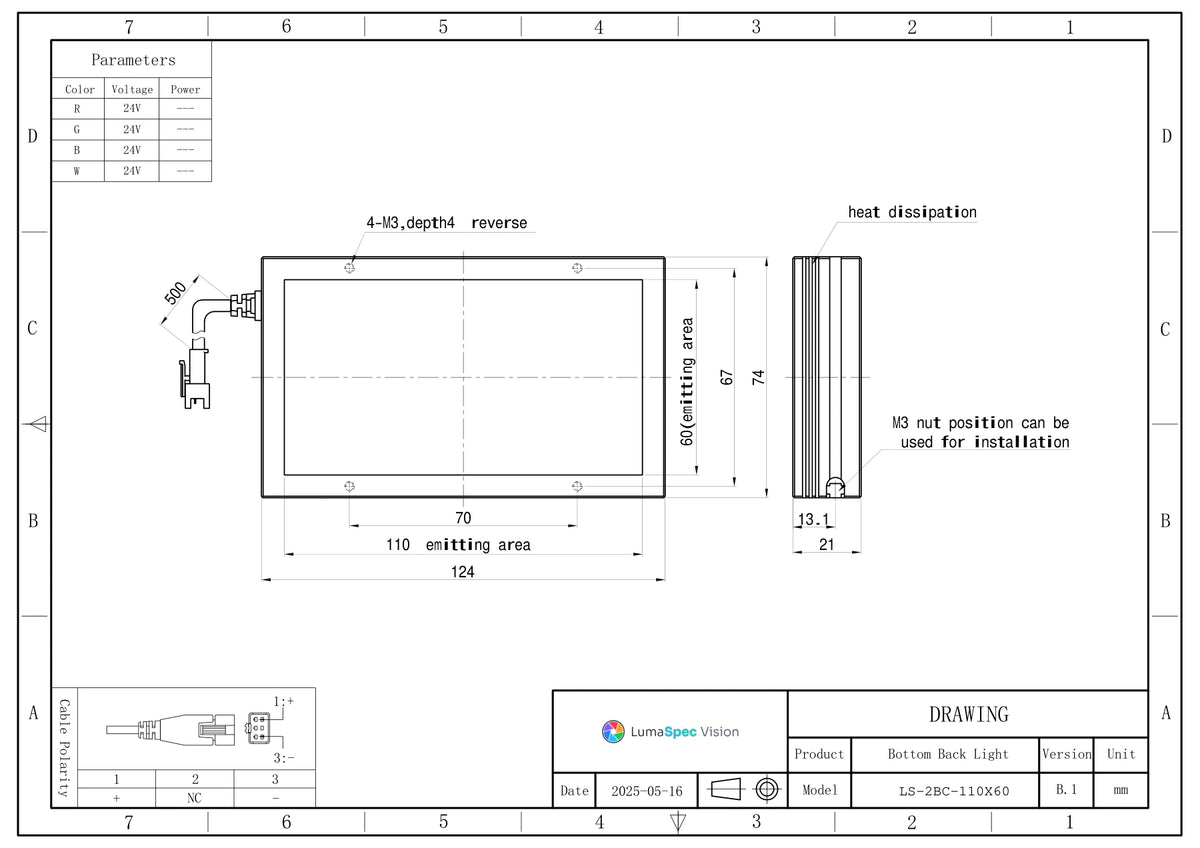 LS-2BC-110X60 dimensions (mm)