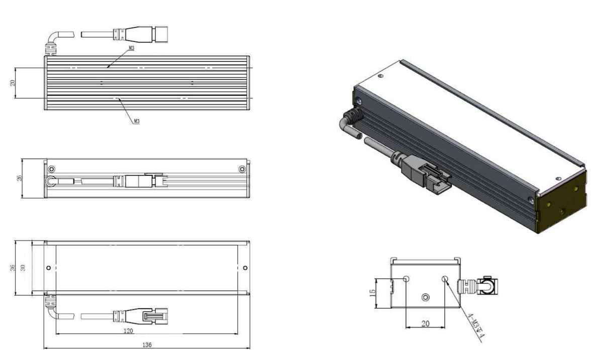 LS-2BRD6020 dimensions (mm)