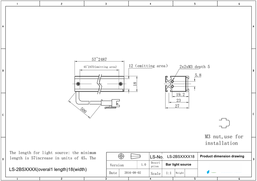 LS-2BS14718-RGBW dimensions (mm)