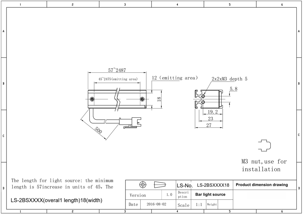 LS-2BS14718-RGBW dimensions (mm)