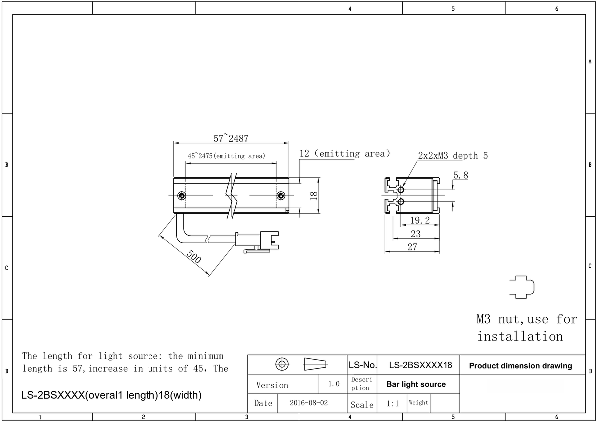 LS-2BS32718-RGBW dimensions (mm)