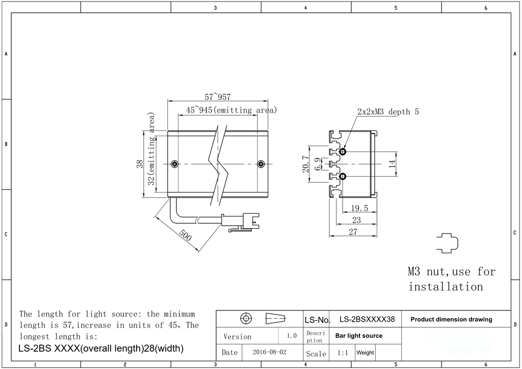 LS-2BS41738-RGBW dimensions (mm)