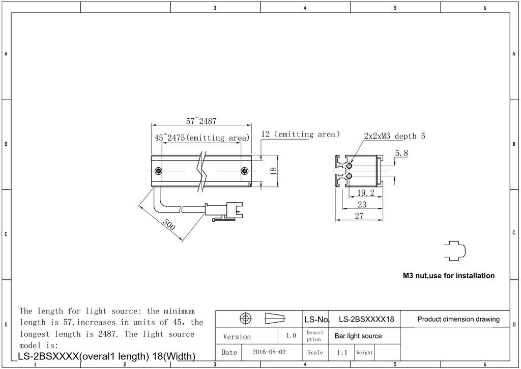 LS-2BS10218-RGBW dimensions (mm)