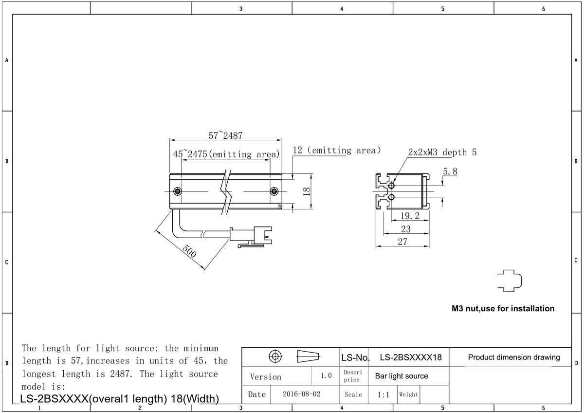 LS-2BS10218-RGBW dimensions (mm)