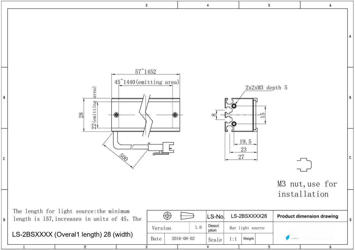 LS-2BS10228-RGBW dimensions (mm)