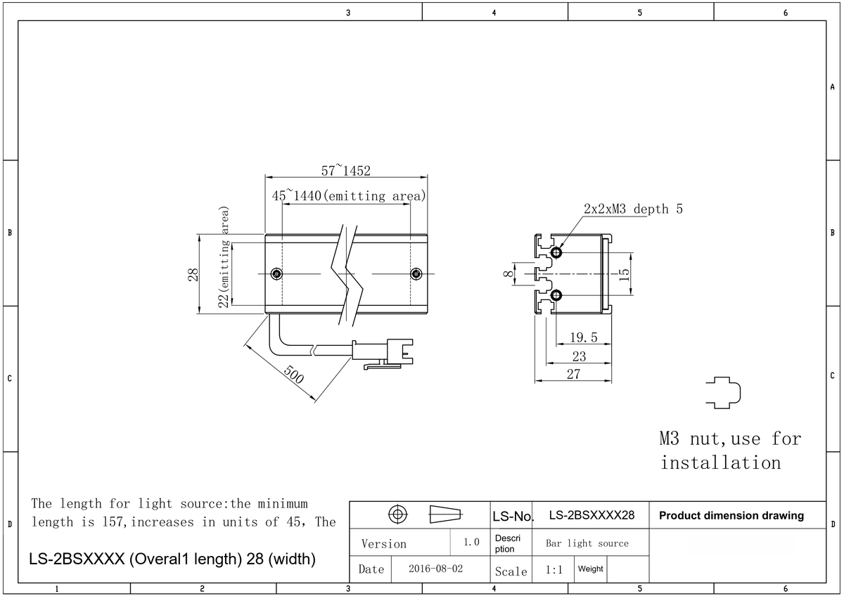 LS-2BS10228-RGBW dimensions (mm)