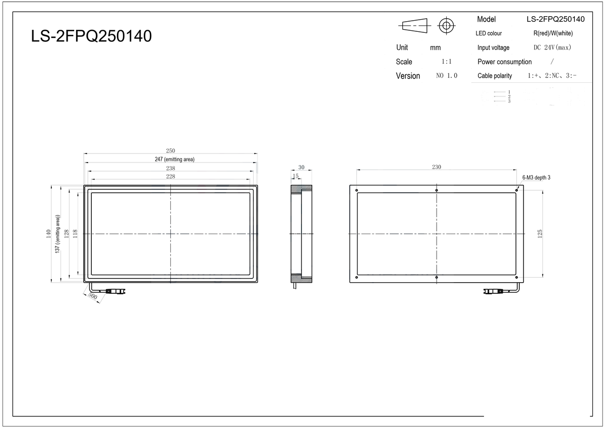 LS-2FPQ250140 dimensions (mm)