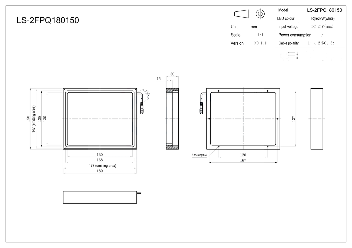 LS-2FPQ180150 dimensions (mm)
