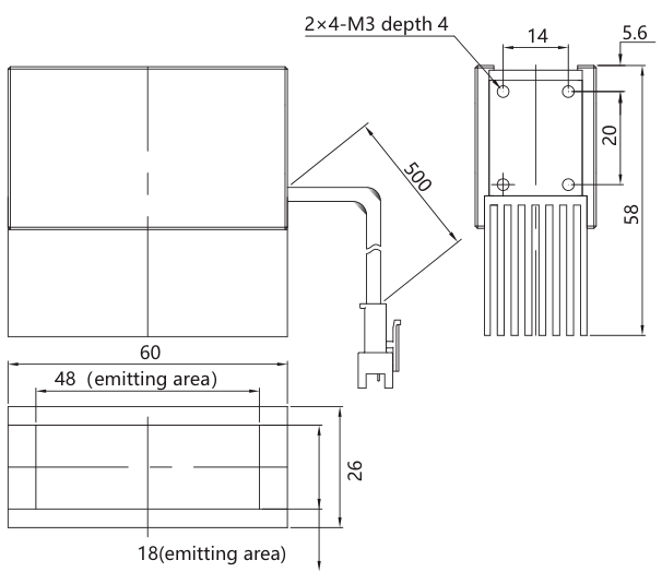 LS-2HBS6026-RGBW dimensions (mm)