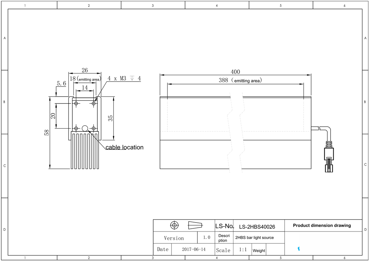 LS-2HBS40026-RGBW dimensions (mm)
