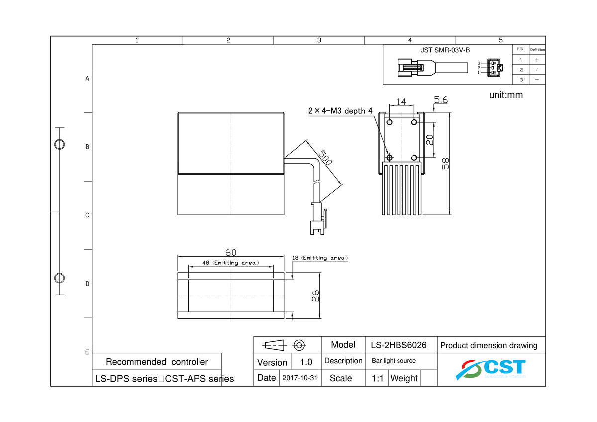 LS-2HBS6026-RGBW dimensions (mm)