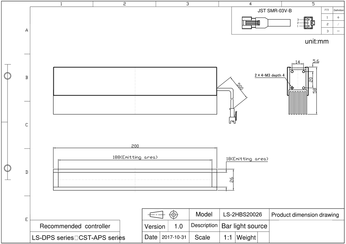 LS-2HBS20026-RGBW dimensions (mm)