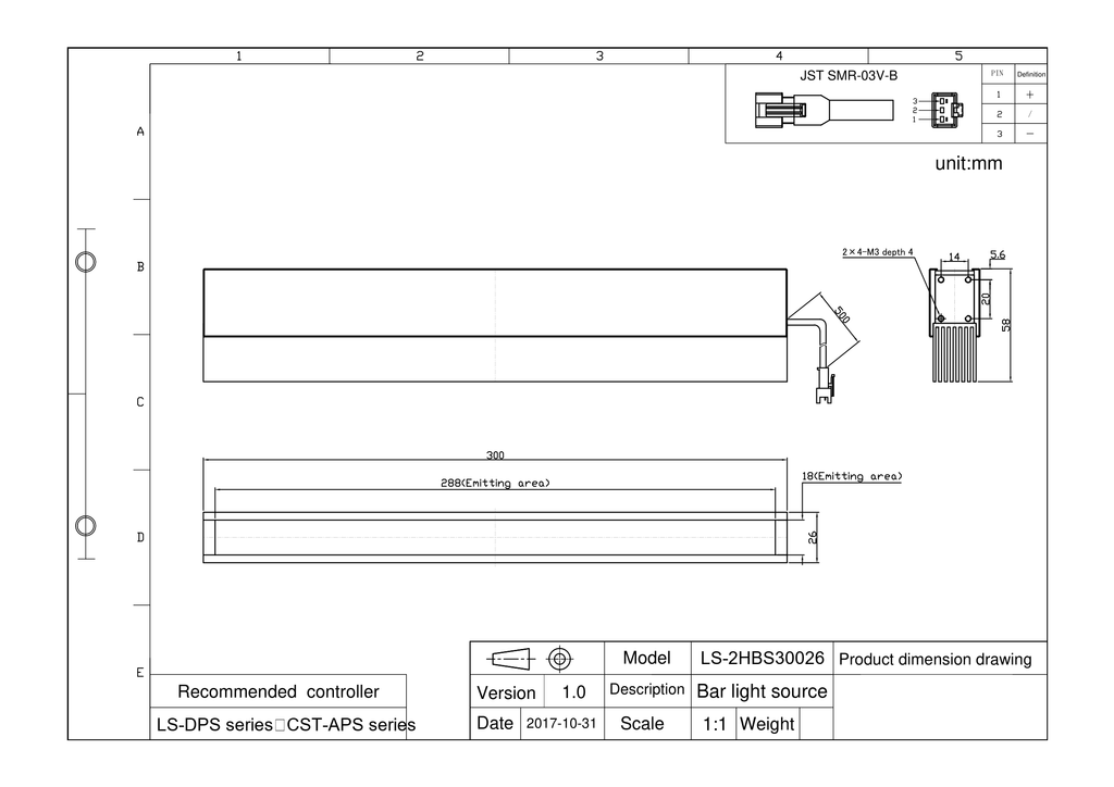 LS-2HBS30026-RGBW dimensions (mm)