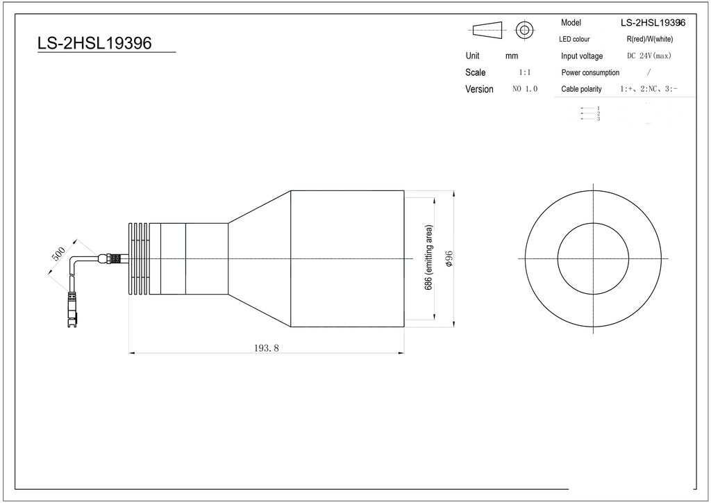 LS-2HSL19396 dimensions (mm)