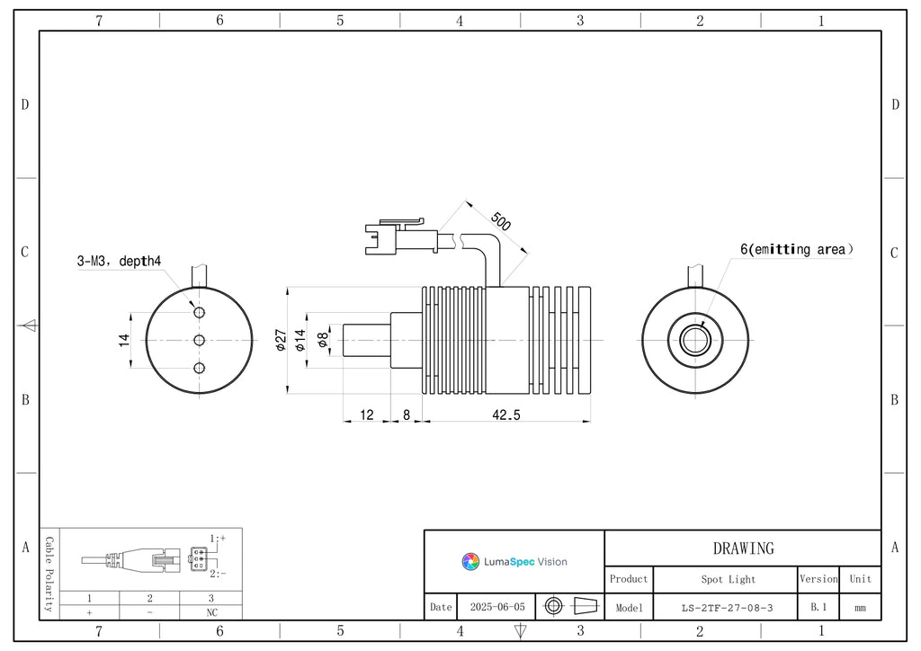 LS-2TF-27-08-3 dimensions (mm)