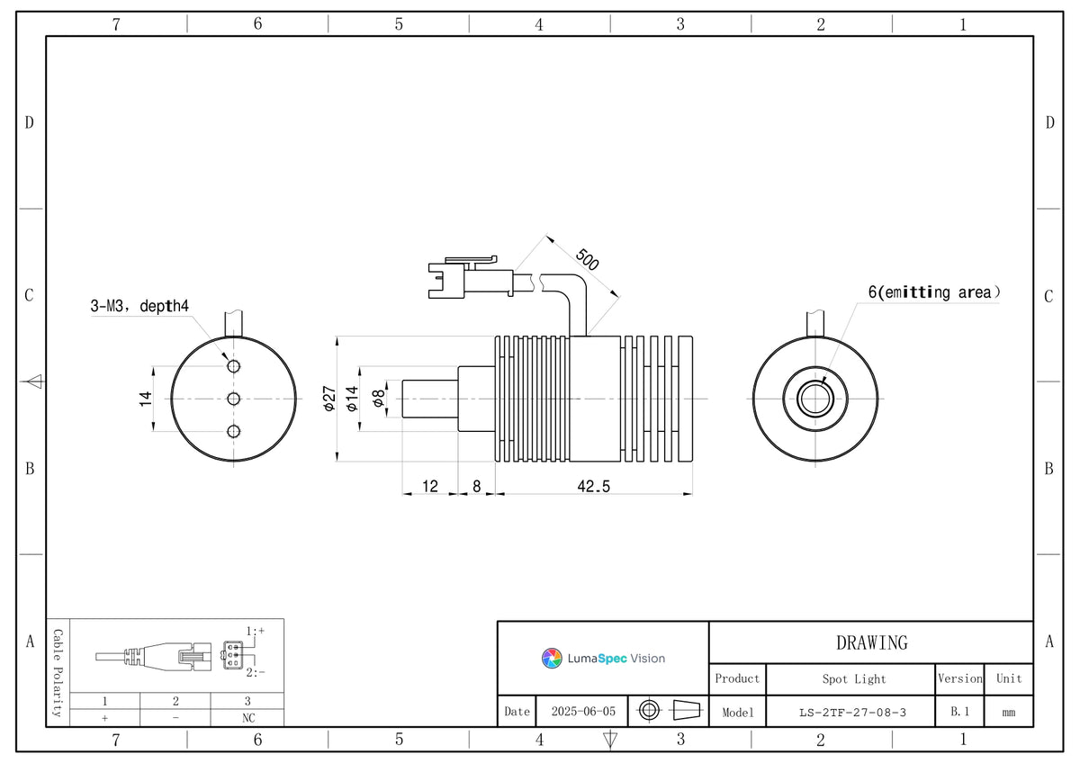 LS-2TF-27-08-3 dimensions (mm)