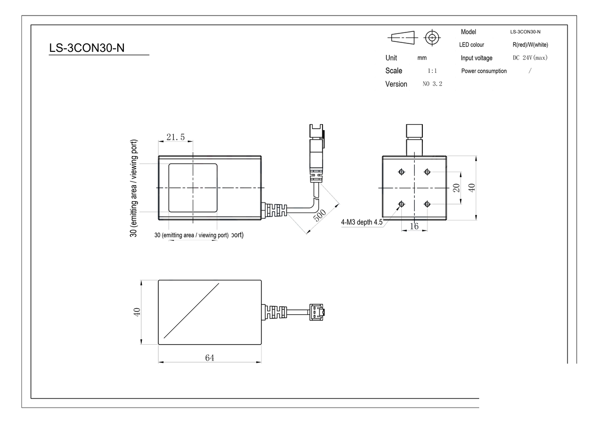 LS-3CON30-N dimensions (mm)