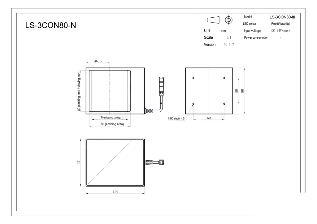 LS-3CON80-N dimensions (mm)