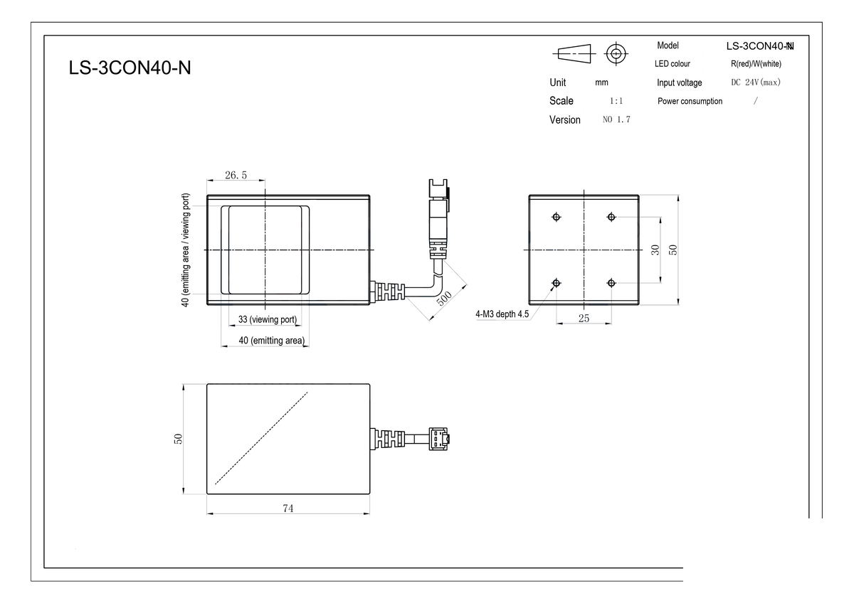 LS-3CON40-N dimensions (mm)