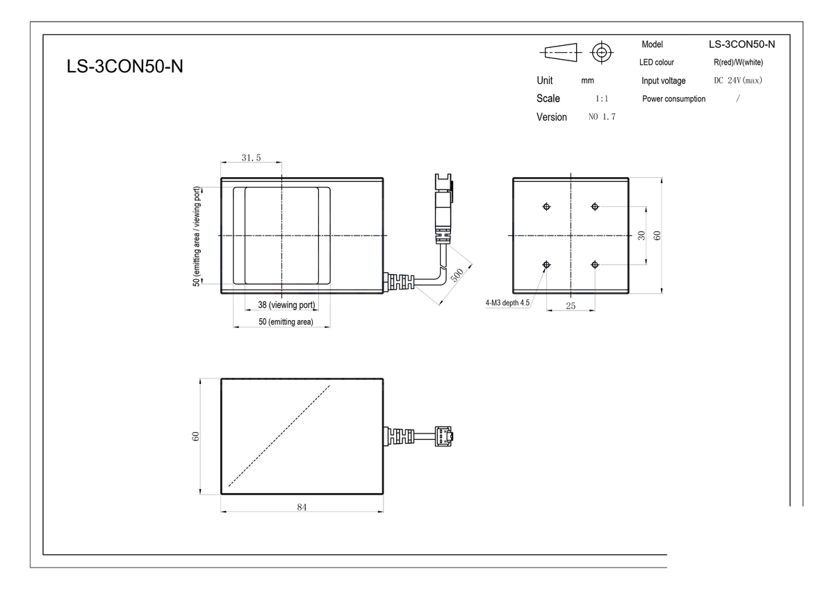 LS-3CON50-N dimensions (mm)