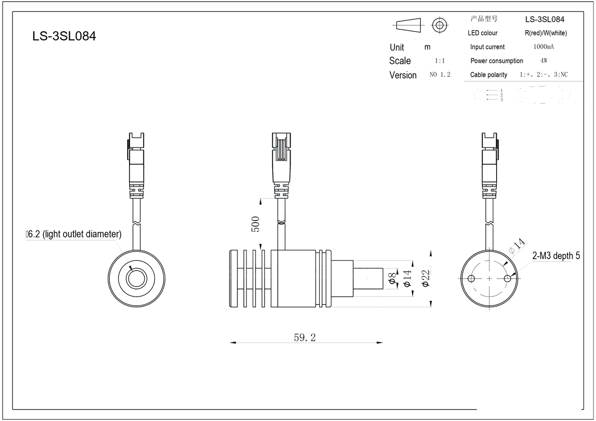 LS-3SL084 dimensions (mm)