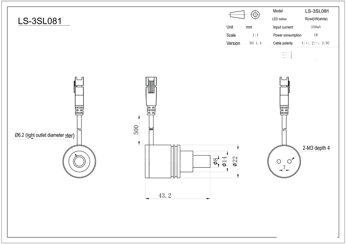 LS-3SL081 dimensions (mm)