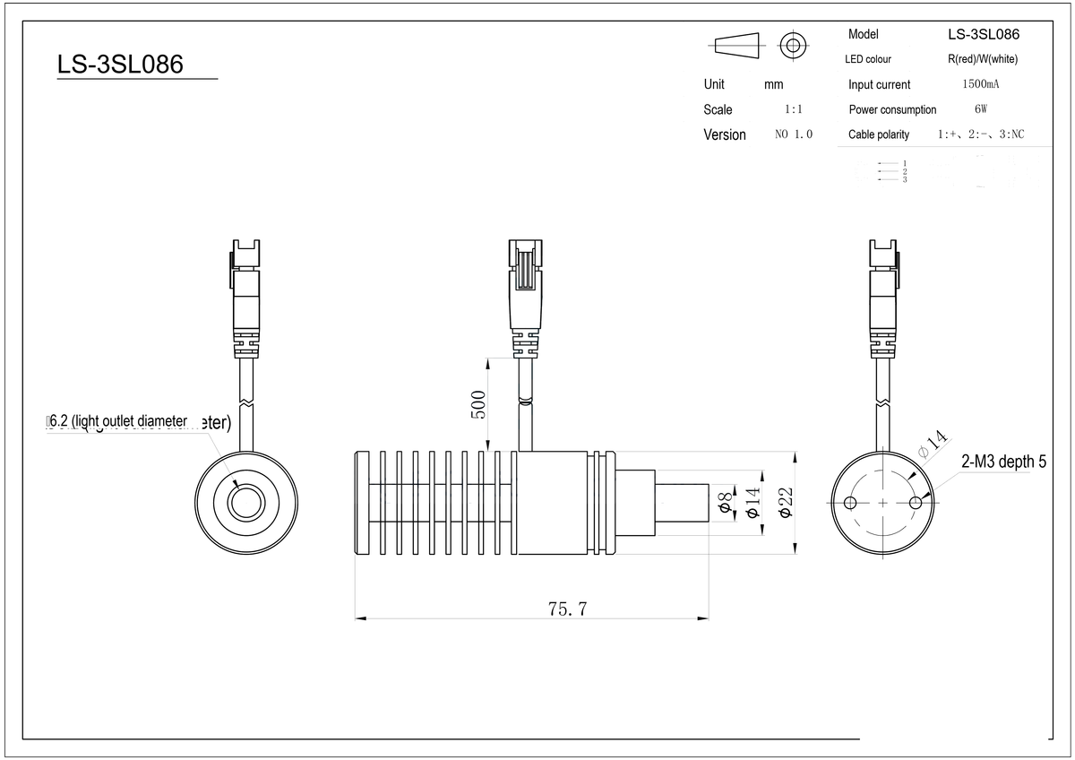 LS-3SL086 dimensions (mm)